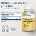 Solaray Calcium Hydroxyapatite 1000mg - Calcium Supplements for Women & Men, Hydroxyapatite Powder Capsules, Healthy Teeth and Bone Support - 120 Capsules