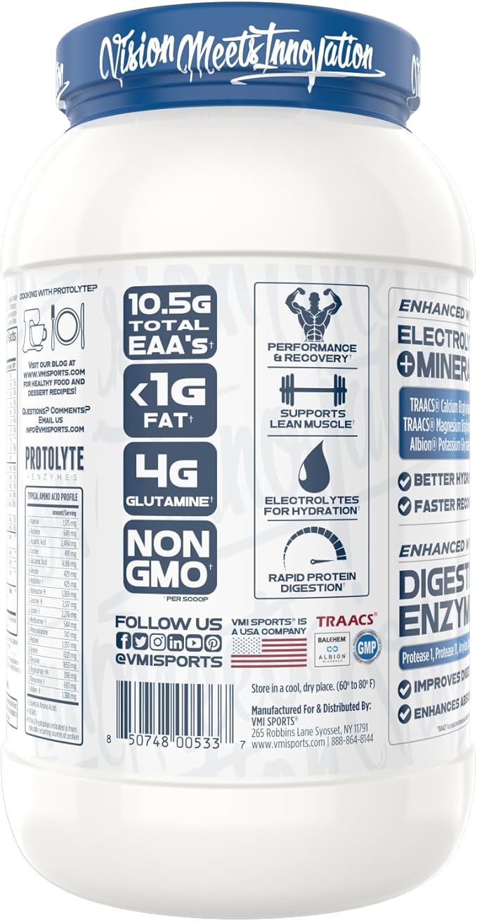 VMI Sports | ProtoLyte Whey Isolate Protein Powder | Low Calorie Whey for Weight Loss and Muscle Gain | Digestive Enzymes | Non-GMO (1.6 lb, Vanilla Peanut Butter)