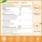 NATURE TARGET Multi-Collagen-Peptides-Powder for Joint Support, Hydrolyzed Collagen for Women Men with MSM + GC, Type I II III V X Collagen for Skin Hair & Nail, Non-GMO, 35 Servings