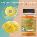 MATOP Feminine Balance Gummies for Women - Vaginal Probiotic Pineapple Gummies Vegan, Sugar-Free, Gluten-Free 90 Gummies - 30 Servings (90 Count)