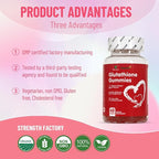 Glutathione Gummies 1000mg, Rich in Marine Collagen & Vitamins, Skin Whitening & Brightening, 60 Count