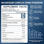 NATURE TARGET Magnesium Powder Supplement with Glycinate, Citrate, Malate, Magnesium Complex with L-Theanine & Vitamin B6 for Muscle, Heart & Brain, Vegan, 10.58 oz (100 Servings), Lemon Orange Flavor