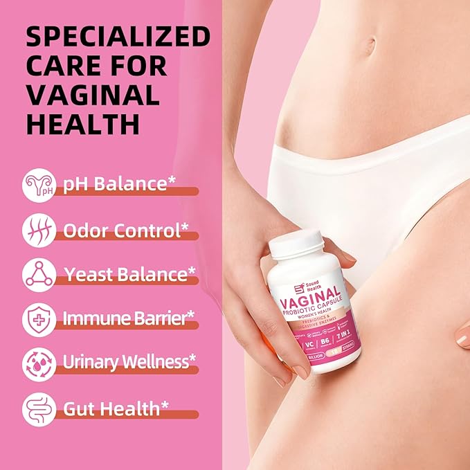 Vaginal Probiotics for Women, 60 Billion CFU with Akkermansia Probiotics and Prebiotics Supplement for Vaginigal Health, pH Balance, Moisture, Odor Control, Non-GMO, Third-Party Tested
