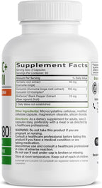 Bronson Turmeric Curcumin Extra Strength - Antioxidant, Joint & Digestion Support with BioPerine, Non-GMO, 180 Vegetarian Capsules