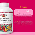 Natural Factors CranRich Super Strength Cranberry Concentrate - Antioxidant Support Supplement with Cranberry Concentrate - Aids Urinary Tract & Bladder Health - 180 Capsules (180 Servings)