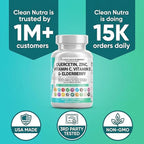 Q Defend Quercetin Supplement with Zinc Vitamin C Vitamin D Elderberry Turmeric Black Pepper Garlic Ginger Sea Moss Lysine Stinging Nettle Reishi Mushroom Immune Support 60 Capsules by Clean Nutra