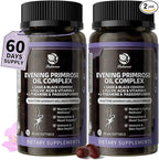 Lukaree 2 Pack Evening Primrose Oil Complex for Women – Hormone Wellness with Cold-Pressed EPO, 10% GLA, Sage, Fulvic Acid, L-Theanine – Cyclical Balance, Mood, Skin & Immune Health, 180 Softgels
