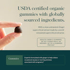 Gaia Herbs Nausea Gummies - Relieves Occasional Nausea* - with Ginger & Lemon - Ginger Flavor - 60 Vegan Gummies (30 Servings)