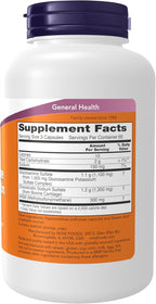 NOW Foods Supplements, Glucosamine & Chondroitin with MSM, Joint Health, Mobility and Comfort*, 180 Veg Capsules