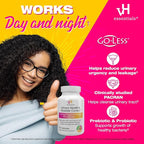 vH Essentials Urinary Health & Bladder Control, Cranberry Extract, Prebiotics and Probiotics, 24-Hour Feminine Health Support, Reduces Occasional Leakage, Supports Vaginal Health, 60 Capsules