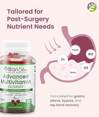 BariSlim Advanced Bariatric Multivitamin Gummies - Specially Formulated Bariatric Vitamins for Patients After Weight Loss Surgery - Supports Energy & Immune Health | Cherry (90 Vegan Gummies)