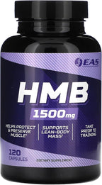 EAS HMB 1500mg | Quality Beta-Hydroxy Beta-Methylbutyrate | Protect & Support Lean Muscle Mass | Enhanced Recovery & Muscle Repair | 120 Capsules