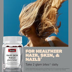 Swisse Hair Skin Nails Glam Bites – Biotin, Bamboo & Blood Orange – Supports Hair Growth, Stronger Nails & Radiant Skin – Zero Sugar Gummies for Adults – Natural Blood Orange Flavor, 60 Count