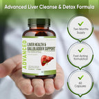 Liver Health Formula and Gallbladder Support-Liver Cleanse Detox & Repair to Support Liver Renew with Artichoke Extract, Milk Thistle, Dandelion Leaf. Liver Detox Supplements for Liver Support.