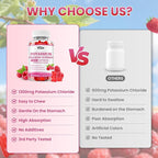 Potassium Gummies for Adults, Potassium Chloride 1200mg, Potassium Supplement for Women & Men, Supports Electrolyte Balance & Muscle Health, Sugar-Free, Raspberry Flavor, 120 Count