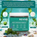 Super Revive Gummies for Hair Loss - Sea Moss Gummies with Vitamin C, E, Aloe Vera & Pearl Powder Glow, Promotes Thicker, Fuller & Stronger Hair - 60 Count