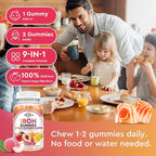 Iron Supplement Gummies for Adults & Kids - with Calcium, Zinc, Folate & Multivitamin - Blood Builder & Energy Support & Immune Health for Iron Deficiency, Anemia, Vegan -Peach & Mango Flavor 60 Count
