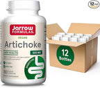 Jarrow Formulas Artichoke 500 mg, Dietary Supplement for Liver Health and Digestion Support, 180 Veggie Capsules, 180 Day Supply, Pack of 12