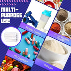 Shinylin 33 Pcs Protein Powder Travel Container Set 21 Pcs 125ml Reusable Powder Supplement Plastic Tubes and Portable Travel Organizer Zip Up Bags Funnels Spoon and Labels for Workout Fitness