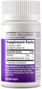 OLLY Sleep Fast Dissolves, 3mg Melatonin, Lemon Balm, Strawberry Flavor, 30 Day Supply - 30 Count (Pack of 2)