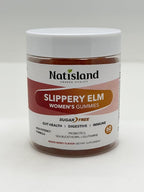 Slippery Elm for Women Gummies, Organic Slippery Elm Bark Extract with Probiotics, Sea Buckthorn, L-Glutamine for Gut & Digestive Health, Throat & Respiratory Support, Sugar Free, Vegan, 60 Gummies