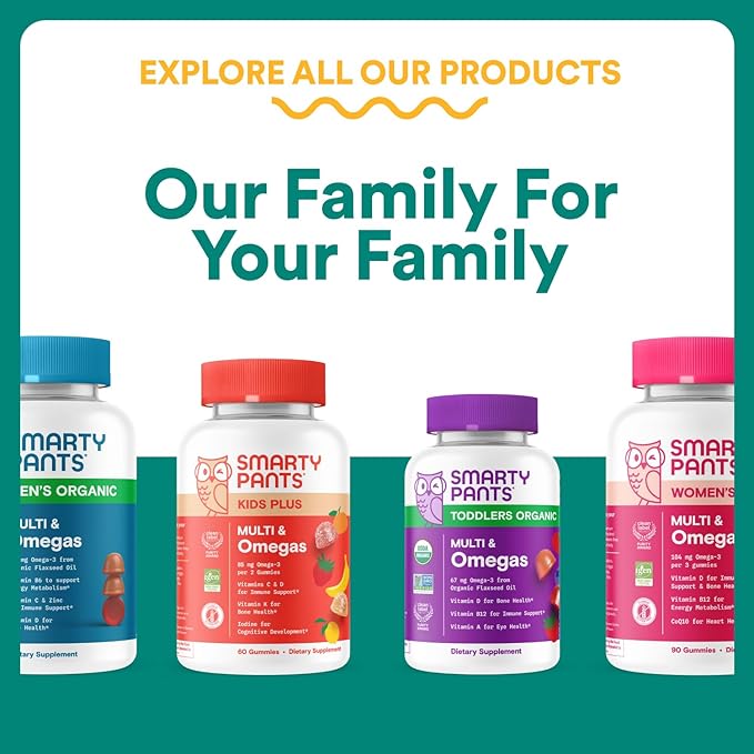 SmartyPants Prenatal Multivitamin Gummies, Omega 3 (DHA/EPA), Methylfolate, Biotin, Vitamin D3, C, Vitamin B12, B6, Vitamin A, K & Zinc, Gluten Free, 120 Count (40 Day Supply)