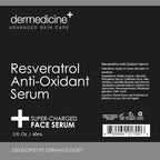 Dermedicine Resveratrol Liquid Serum Facial Skin Care Lift Resveratrol Serum for Face 2 Fl Oz