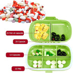 1Pack Travel Pill Organizer, 8 Compartments Portable Pill Case, Small Pill Box for Pocket Purse Portable Medicine Vitamin Container Green