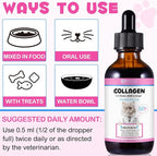 Collagen for Cats, Liquid Collagen for Cat, Liquid Skin and Coat Itch Relief for Cat with Biotin, Collage Supplement for Cats Salmon Flavor-120ml