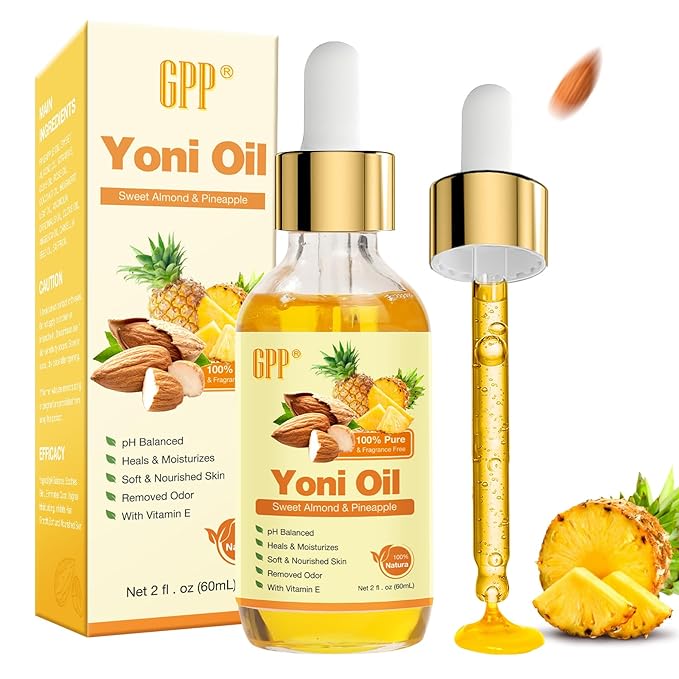 Yoni Oil Wash for Women pH Balance and Wetness, Feminine Oil Ingrown Hair, Nourishing, Moisturizing Formula for All Skin Types, Yoni Care with Vitamin E, Natural Yoni Wash(Pineapple)