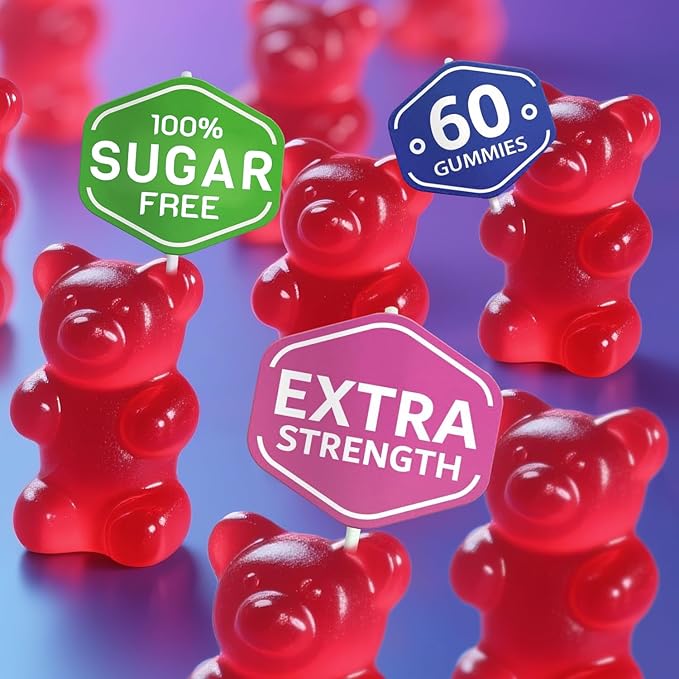 Magnesium Glycinate Gummies 400mg, Sugar Free Mаgnеsium Gummiеs for Adults with Magnesium Malate, Zinc, and Vitamin B6 for Sleep, Body Support and Relaxation, Non GMO, 60 Count-Multi-Flavor