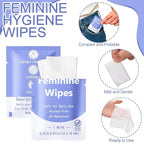 300 Pieces Feminine Wipes Individually Wrapped Women Travel Size Bulk Unscented Intimate Wipes Mild Private Parts Ph Balanced for Travel Bathroom Toilet Daily (Purple)