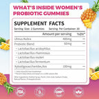 Probiotics for Women,Vaginal Probiotics Gummies for Digestive Health Feminine PH Balance,Gut Health Supplements with Slippery Elm & Prebiotics-60 Count