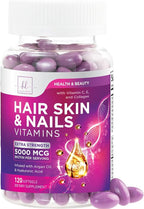 Hair Vitamins for Women for Hair Growth - Argan-Infused Supplement with Collagen, Biotin and Hyaluronic Acid - Supports Faster Hair Growth, Skin & Nails Beauty Vitamins, Bottled in USA - 120 Softgels