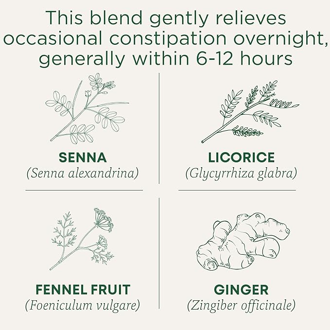 Traditional Medicinals Organic, Smooth Move Tea, Original with Senna - Helps Relieve Constipation Overnight - Kosher, Non-GMO, Caffeine-Free - 48 Tea Bags