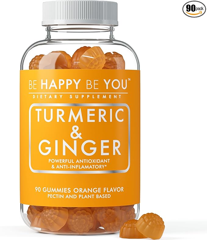Turmeric & Ginger Gummies – Joint & Mobility Support – Natural Antioxidant Blend – Vegan, Non-GMO, Gelatin-Free, Pectin-Based – Made in USA – 90 Count – Herbal Wellness Gummy
