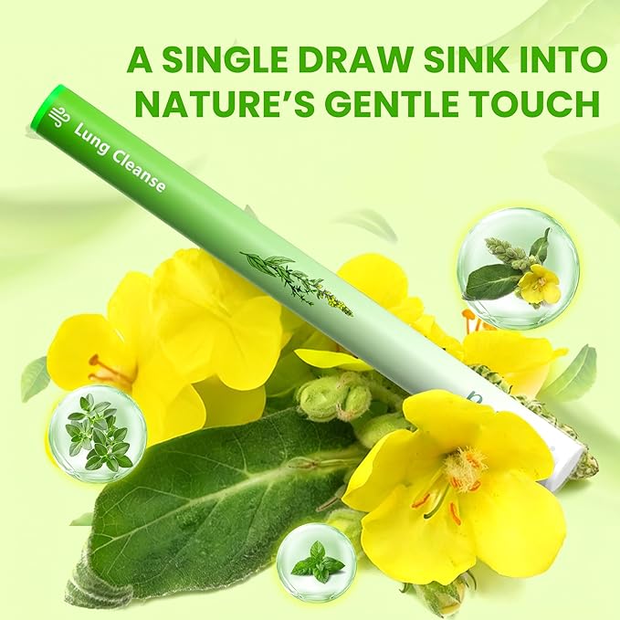 Herbal Diffuser Pen, Detox Diffuser with Mullein, Thyme & Mint for Better Breathing, All Natural Swap - Up to 600 Uses (Varies by Usage), 1 Diffuser, 1 Pack