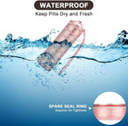 Metal Travel Pill Organizer - 7 Day Waterproof Metal Weekly Pill Box Daily Pill Case, Pill Container for Vitamin Medicine Supplements Fish Oil, Pink Medicine Pill Organizer