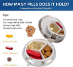 Cute Pill Organizer,Mini Pill Case,Diamonds Pill Boxes Containers,Medicine Organizer Box, Vitamin Chill Pill Pouch(Gray)