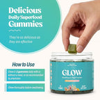 Akasha Superfoods Sea Moss Glow Gummies, Hair, Skin & Nails Vitamins with Seamoss, Pearl Powder, Vitamin E, Aloe Vera, Liposomal Vitamin C, and Irish Sea Moss, Gummies for Women & Men, 60 Count