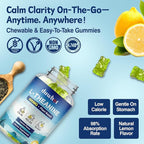 duwhot L Theanine Gummies, 200/400mg L-Theanine Supplement for Adults & Kids, Natural Stress Relief, Relaxation, Zzz & Focus Support Gummy,Organc,Vegan, Low Sugar,Non-Drowsy,Lemon Flavor,120 Chewables