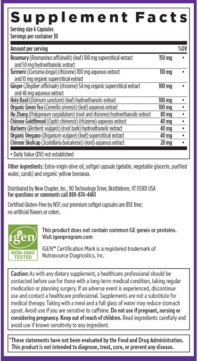 New Chapter Zyflamend™ Mini Softgels, Joint Supplement & Herbal Pain Relief – with Turmeric, Ginger & Green Tea - for Healthy Inflammation Response, Mobility & Flexibility, 180 mini softgels