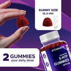 Vitamatic Sugar Free 5-HTP 200mg Gummies with B6 – 60 Pectin-Based Gummies – Mood Support & Stress Relief