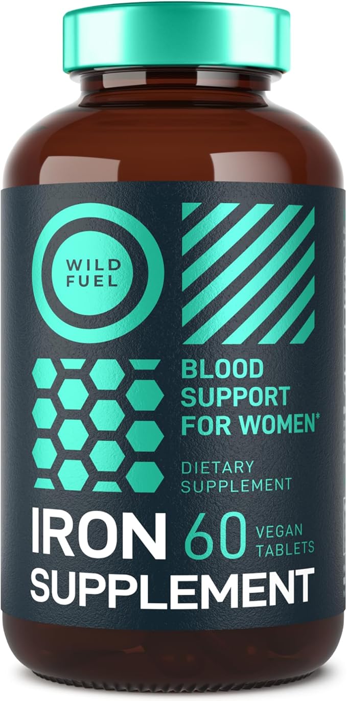 Iron Supplement for Women with Folic Acid - 35 mg Blood Builder Ferrous Sulfate, Folic Acid 400 mcg - Iron Pills for Women with Anemia & Pregnancy Support - 60 Gluten-Free, Vegan Vitamin Tablets