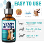 Yeast Infection Treatment for Dogs, Dog Ear Infection Treatment, Prevention & Treatment of Skin & Ear Tract Infections - for Dogs & Cats, 2Fl Oz