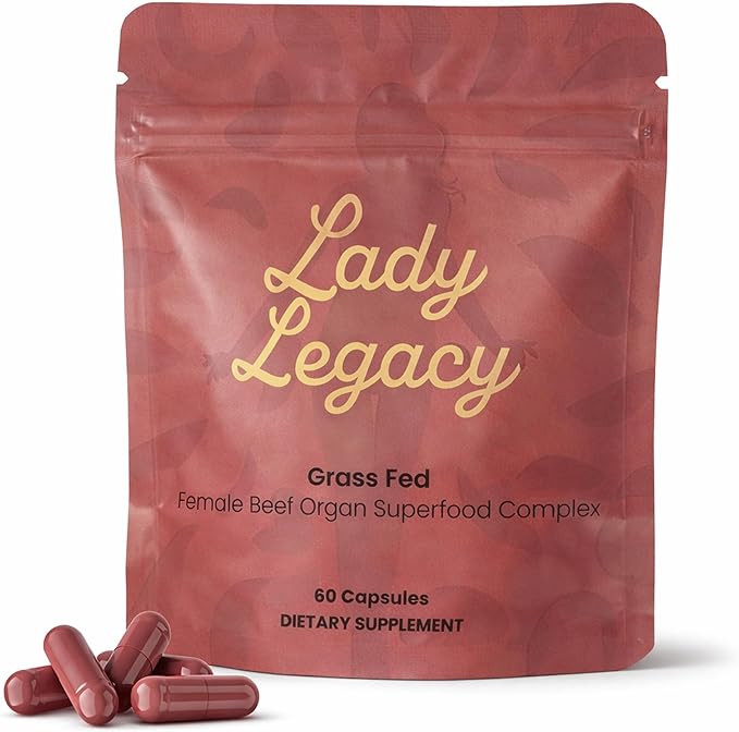 Lady Legacy Beef Organ Supplement for Women – Grass-Fed & Pasture-Raised Female Organ Complex – Uterus, Ovary, Liver, Kidney & Heart Capsules – Dual 3rd Party Tested, Non-GMO Verified, Made in USA