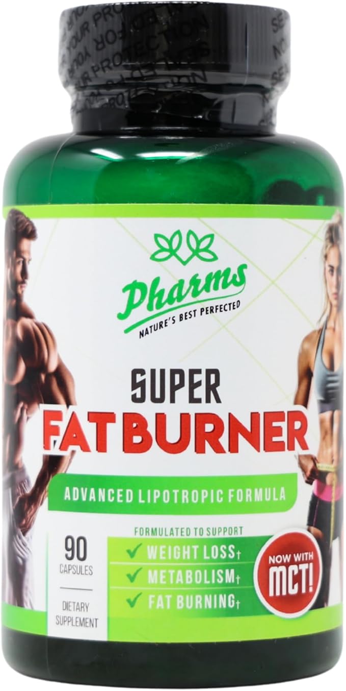 Pharma Natural - Super Fat Burner - Advanced Lipotropic Formula with MCT Oil - Weight Loss Support Metabolism Booster Fat Burning Supplement for Men and Women - 90 Capsules