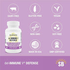 Del-Immune V® Defense by Stellar Biotics, All-Natural Immune Support & Gut Health (+) Immediate Care, Metabiotic: NextGen Probiotic Therapy (60 Caps)
