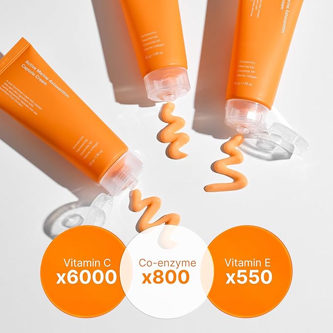 SUNGBOON EDITOR Active Marine Astaxanthin Capsule Cream 50ml | Facial Cream for Brightening | Deep Hydration, Soothing, Moisturizer