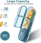 Daviky Pill Organizer 3X a Day, Weekly Pill Box 7 Day, Travel Pill Case with Large Containers, Pill Case for Vitamins, Medication, Supplements and Fish Oils